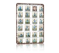 PAJPXPCD Gentle Exercise Metal Sign Fair Lady Works Shuttles Needle At Sea Bottom Tin Decoration Cracked Paint Look For Rehab Studio 8 X 12 inch