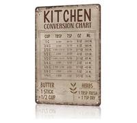 PAJPXPCD Kitchen Conversion Chart Two Funny Metal Wall Sign Sarcastic Recipe Helper Decor for Dorm Room Apartment Breakfast Nook 8 X 12 inch