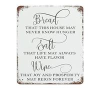 PAJPXPCD Kitchen Metal Sign Bread Salt Wine Simple Living Vintage Tin for Cafe Restaurant Home Wall Hanging 8 X 12 inch
