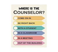 PAJPXPCD Office Wall-Art - Where is the Counselor? Inspirational Poster, Calming Decor for School Counseling Office or Wellness Room(Unframed,08x12inch(20x30cm))