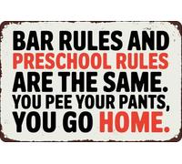 PAJPXPCD Retro Bar Laws Classroom Parody Metal Tin Sign Plaque for Dorm College Student Apartment Living Room Kitchen Door Hallway Entryway 8 X 12 inch