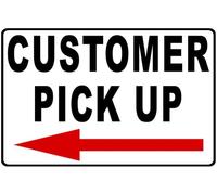PAJPXPCD Retro Customer Order Pickup Metal Sign Clear Wayfinding Decor for Retail Store Small Business Shop Front Wall-Art 8 X 12 inch