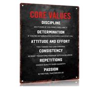 PAJPXPCD Retro Leadership Tin Sign Core Values Principles For Classroom School Counselor Office 8 X 12 inch