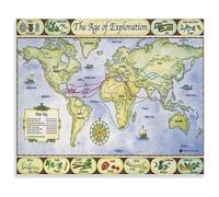 PAJPXPCD The Age of Discovery Poster Explorers and Their Voyages Chart Canvas Wall-Art for Teachers
