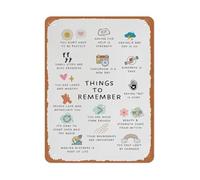 PAJPXPCD Vintage Metal Sign Things To Remember Boho Minimalist Affirmations For Bedroom Vanity Dorm Wall Decor Retro Aluminum Tin Plaque 8 X 12 inch