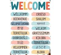 PAJPXPCD Welcome in Many Languages - Printable Posters for Office, School, Clinic, Inclusive Decor Bundle, Instant Digital Download Diversity Wall-Art(Framed,12x18inch(30x45cm))