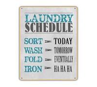 PAJPXPCD Whimsical Suds Metal Sign Laundry Today Or Naked Tomorrow Tin Reference Vintage Green Hue For Ranch House Pantry 8 X 12 inch