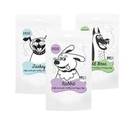 PAKA ZWIERZAKA Set de friandises pour chien PEPE Mini Chunkies nr 1 - dinde, sanglier, lapin