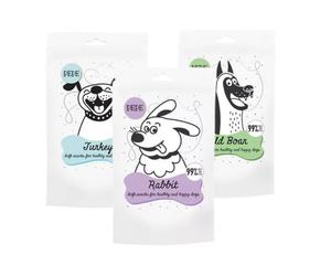 PAKA ZWIERZAKA Set de friandises pour chien PEPE Mini Chunkies nr 1 - dinde, sanglier, lapin
