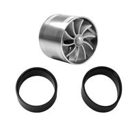 PAKAGVTTB Tuyau d'air D'admission pour Turbine Voiture F1-Z Turbo Chargeur Simple Double Filtre À Air Ventilateur D'admission Kit D'économie Gaz Carburant(Silver)