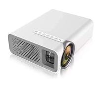 PAKCEEINC Mini projecteur HD pour la maison, connexion au téléphone intelligent, projecteur de cinéma maison LCD 130 pouces compatible avec USB 1080P, disque dur mobile, carte SD, AV HDMI, VGA (blanc)