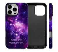 PAKESI Coque magnétique pour iPhone 15 Pro Max, Galaxy Starry Christian Cross - Coque de téléphone compatible avec MagSafe, cadeau religieux dieu des merveilles de l'espace - Coque antichoc fine en