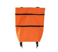 PAKEY Portable Oxford Trolley Basket, Convenient Shopping Bag, Foldable Wheel Design, Folding Shopping cart, Shopping in The Supermarket, 45×40×26CM