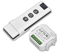Pakinui Kit de Commande de Volet Roulant Sans Fil, Interrupteur Module Volet Roulant Contrôle de Portée 100M, Télécommande RF+Module Récepteur, Telecommande Volet Roulant pour Stores, Auvents