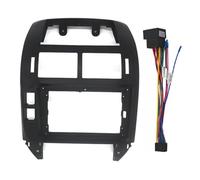 PAKJEL Façade d'autoradio pour VW Polo 2004-2011 DVD stéréo Plaque Adaptateur Tableau de Bord Installation Lunette Garniture kit.,C-Black and Cable