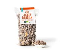 PAKKA - Amandes sucrées bio équitables grillées 750 g, amandes caramélisées Navat, produites à Samarcande (Ouzbékistan), véganes, format familial Value-Pack