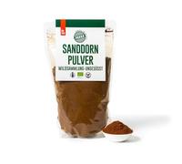 PAKKA - Poudre d'argousier bio issue du commerce équitable, séchée au soleil, non huilée, sans soufre, cueillette sauvage avec pépins, petits producteurs de Samarcande, vegan (750 g)