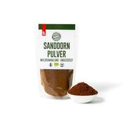 PAKKA - Poudre d'argousier bio issue du commerce équitable, séchée au soleil, non huilée, sans soufre, cueillette sauvage avec pépins, petits producteurs de Samarcande, vegan (125 g)