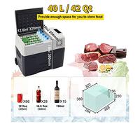 PAKLIF 30L 40L 50L Mini Voiture réfrigérateur Petit réfrigérateur congélateur Portable compresseur Refroidisseur 12 V/24 V for Conduire Camping Pique-Nique (Color : 42Qt 40L)