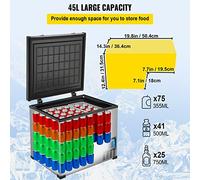 PAKLIF 45L 60L 85L Mini Voiture réfrigérateur Portable compresseur congélateur Refroidisseur 12V/24V DC 110-240 AC for RV Bateau Camping Voyage (Color : 45L 48QT)