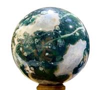 PAKMEZ 1 Boule d'agate Aquatique de 1100 à 1200 g avec Cristal de calcédoine Bleue