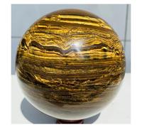 PAKMEZ 1 Boule de Pierre œil de Tigre en Fer de 600 à 700 g, Cristal de Quartz, Boule de Roche œil de Tigre Jaune
