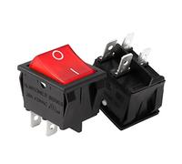 PAKMEZ 2 pièces AC 20A/125V 22A/250V DPST 4 Broches 2 Positions e/s Bouton-Poussoir Marche/arrêt Rouge rétro-éclairé lumière Bateau Bascule Marine Bouton-Poussoir