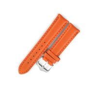 PAKMEZ Band de montre en cuir 18-22mm Bracelet des sangles de montre de remplacement, Orange, 22mm