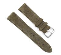 PAKMEZ Band de montre en cuir en daim 18-24mm Sangle de montre de remplacement, Vert, 19mm