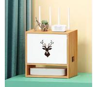 PAKMEZ Boîte de Rangement pour Routeur, Étagere Radiateur, Rangement Box Internet, pour WiFi, DVD, Décodeur, Câble Invisible, pour Salon, Chambre, Bureau(Log)