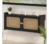 PAKMEZ Boîte de Rangement pour Routeur WiFi, Étagere Radiateur, Boite Cache Cable pour Rassemble Tous Les Fils, Décoration Murale pour Salon Chambre Bureau(Black)