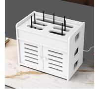 PAKMEZ Boîte de Rangement pour Routeur WiFi, Étagere Radiateur, Étagère pour Décodeur, Rangement Box Internet, pour Gestion des câbles pour Salon, Chambre, Bureau(White,36 * 22 * 30cm/14 * 8 * 11in)
