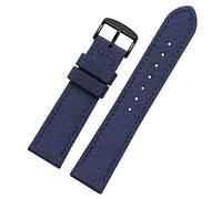 PAKMEZ Bracelet de montre de remplacement en nylon de montée 18-24mm, Bleu Noir, 19mm