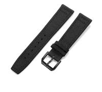 PAKMEZ Bracelet de montre en tissu 20-22mm, Noir-noir-k10, 21mm