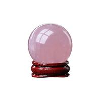 PAKMEZ Crystal Ball Rose Quartz Magic Crystal Sphere Ornament for Decoration, Scrying,Feng Shui,Home Desk Decor,Precious Gifts,120mm