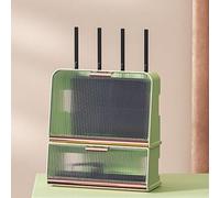 PAKMEZ Étagère de Routeur WiFi, D'étagère Flottante, Étagere Radiateur, Cache Box, pour Routeur, WiFi, DVD, Décodeur, Boîte Décorative pour Bureau et Maison(Green)
