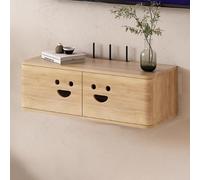 PAKMEZ Étagère de Routeur WiFi en Bois, Étagère pour Décodeur, Étagere Radiateur, D'étagère Flottante, pour Gestion des Câbles pour Salon, Chambre, Bureau(Wood,60 * 20 * 18cm/23 * 7 * 7in)