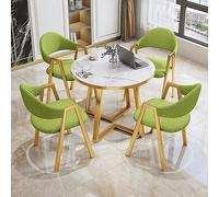 PAKMEZ Lot de 2 chaises compactes et modernes pour table de réception et de conférence pour petit bureau, thé, café, dessert, salle de négociation, bar, hôtel, terrasse, vert