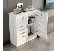 PAKMEZ Router Cabinet WiFi Router Storage Cabinet, Cache Box Internet et Cable Très Utile for TV Set-Top Boxes Cable Media Equipment(White,50 * 70cm/19.7 * 27.6in)