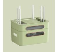PAKMEZ Router Storage Box, Rangement Box Internet, Étagere Radiateur, pour WiFi, DVD, Décodeur, Composants TV, pour Gestion des Câbles pour Salon, Chambre, Bureau(Green,32 * 20cm/13 * 8 * 7in)