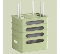 PAKMEZ Router Storage Box, Rangement Box Internet, Étagere Radiateur, pour WiFi, DVD, Décodeur, Composants TV, pour Gestion des Câbles pour Salon, Chambre, Bureau(Green,32 * 32cm/13 * 8 * 12in)