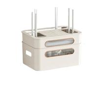 PAKMEZ Router Storage Box, Rangement Box Internet, Étagere Radiateur, pour WiFi, DVD, Décodeur, Composants TV, pour Gestion des Câbles pour Salon, Chambre, Bureau(Milky White,32 * 20cm/13 * 8 * 7in)
