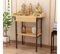PAKMEZ Support de Statue de Bouddh, Table Bouddhiste Relaxante avec Rangement, de Méditation Table, pour Produit Décor D'autel Bouddhiste De Sculpture sur Bois en Bois(Wood,100 * 42cm/39 * 17in)