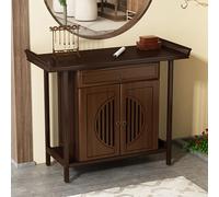 PAKMEZ Tables d'autel avec Rangement, Table de Sanctuaire Bouddhiste, Sculpté à La Main, Portance Ultra-RéSistante, pour PrièRes,Culte(Brown,100 * 40cm/39.4 * 15.7in)