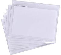 Pakomat - 50 Pochettes Porte-Documents C5/A5, Pochette Autocollante Transparente pour Bordereau d’Expédition, Adhésif Résistant
