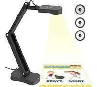 PAKOTOO 8MP USB Visualiseur & Camera de Documents, Caméra pc pour Les Enseignants avec Micro, Lumière LED à 3 Niveaux, Inversion d'image Haut et Bas, Gauche et Droite pour Apprentissage à Distance