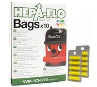 PakTrade 10 Sacs Aspirateur + 10 Parfums Compatible avec Numatic Hepaflo, HET-180 Hetty Eco, HET-200, HET-200A, HET200-12 | 10 Sacs, Filtres, Désodorisants, Accessoires, Pièces De Rechange