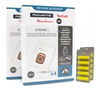 PakTrade 8 Sacs Aspirateur + 10 Parfums Compatible avec Tefal Silence Force - TW7475EA/410 - TW7752EA/410 | 8 Anti-Odour Sacs, Désodorisant, Accessoires, Pièces Détachées