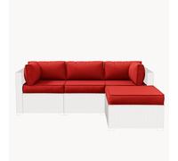 Pakunoda Lot de 9 coussins de rechange épais et profonds en mousse à mémoire de forme pour meubles de terrasse et d'extérieur - Coussins de siège profonds et profonds - Lot de 4 doublures et housses