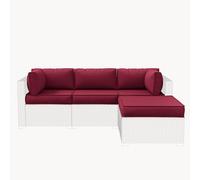 Pakunoda Lot de 9 coussins de rechange épais et profonds en mousse à mémoire de forme pour meubles de terrasse et d'extérieur - Coussins de siège profonds et profonds - Lot de 4 doublures et housses